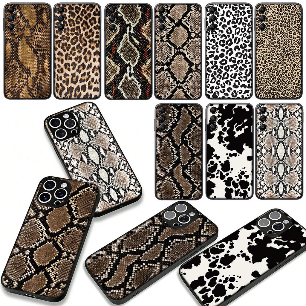 Leopard Cow Print Snake Cover Phone Case for Xiaomi Poco X7 X6 X5 F7 F6 F8 Ultra F5 M6 M7 M8 Pro C85 C75 C65 C71 C61