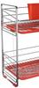 Pearl Metal Simple Storage Slim Dish Drainer Rack, 2 Tiers, Red, HB-307
