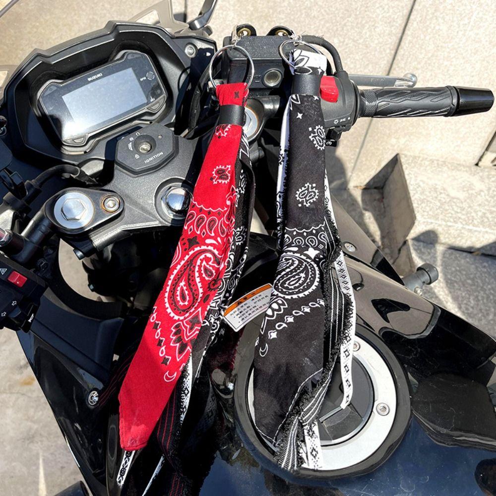 Hip Hop Motorcycle Handlebar Square Towel Universal Retro Tassel Decoration  Sport Bike