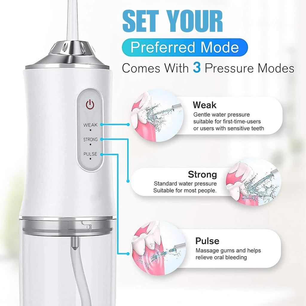 Cordless Water Teeth – Rechargeable Dental Oral with 3 Modes, Waterproof Design, USB Fast Charging,