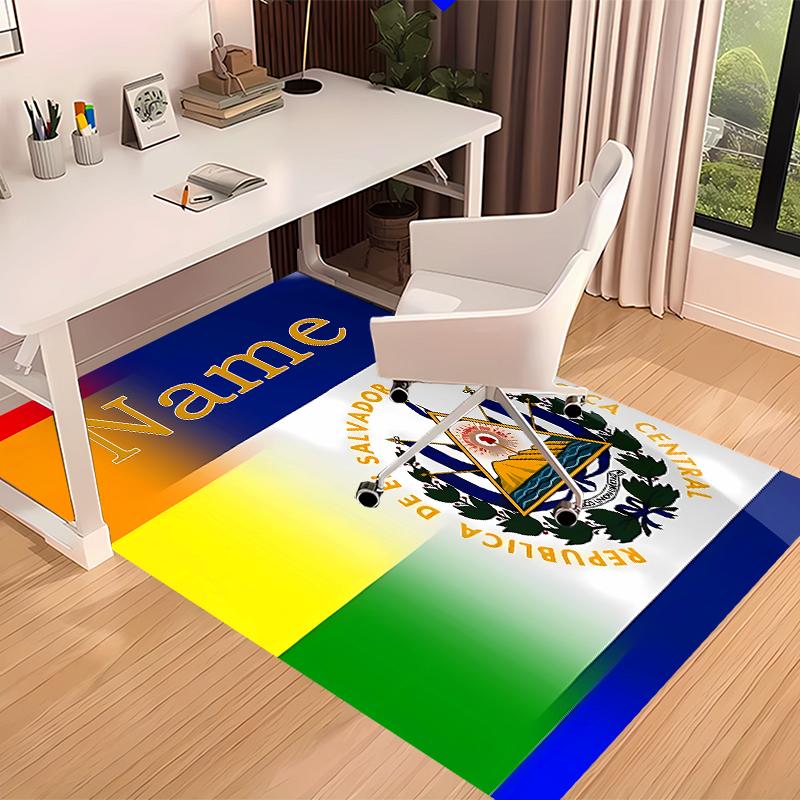 Custom personalization Coat of arms of El Salvador Print Area Rug - Soft, Washable Non-Slip Indoor Mat,Living Room,Home&Office Decorative Rug