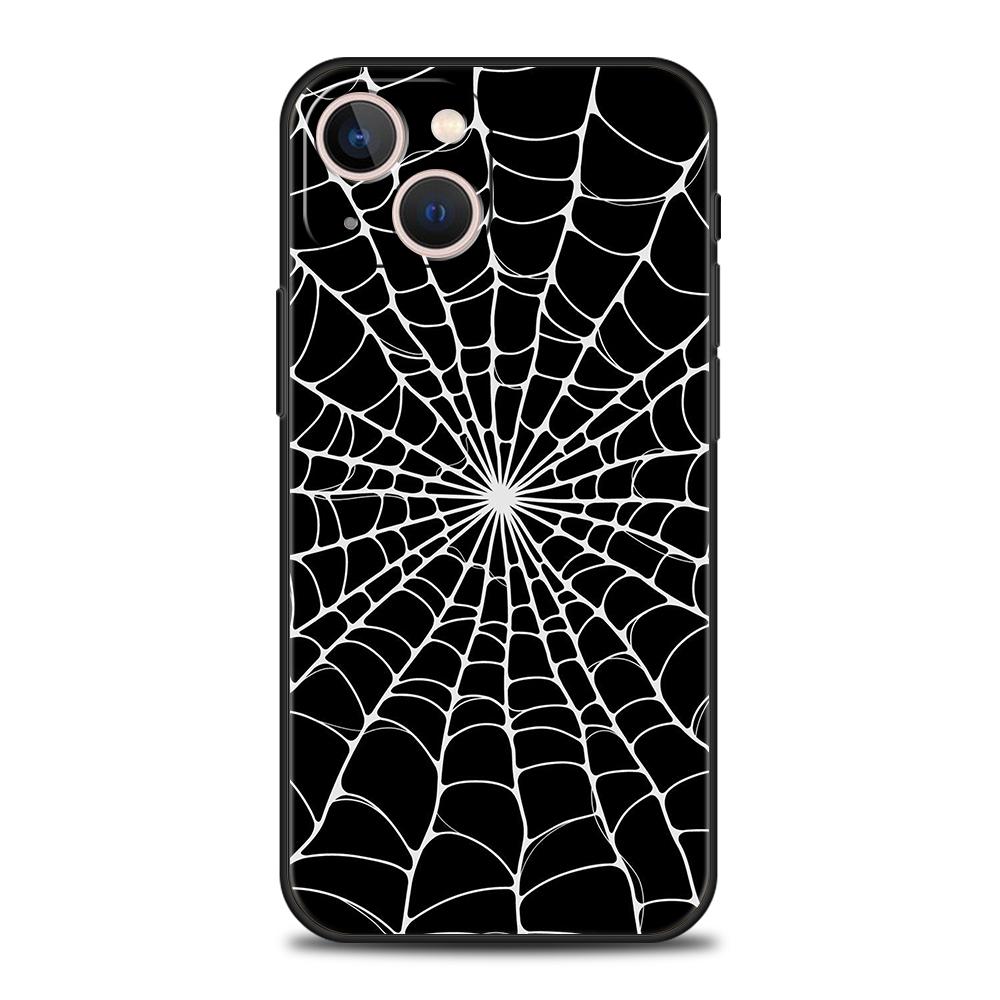 Роскошный мягкий чехол из ТПУ для iPhone 17 Air 16E 16 11 15 14 Pro MAX 12 13 7 8 Plus X XR XS SE 2022, черный, с рисунком паутины