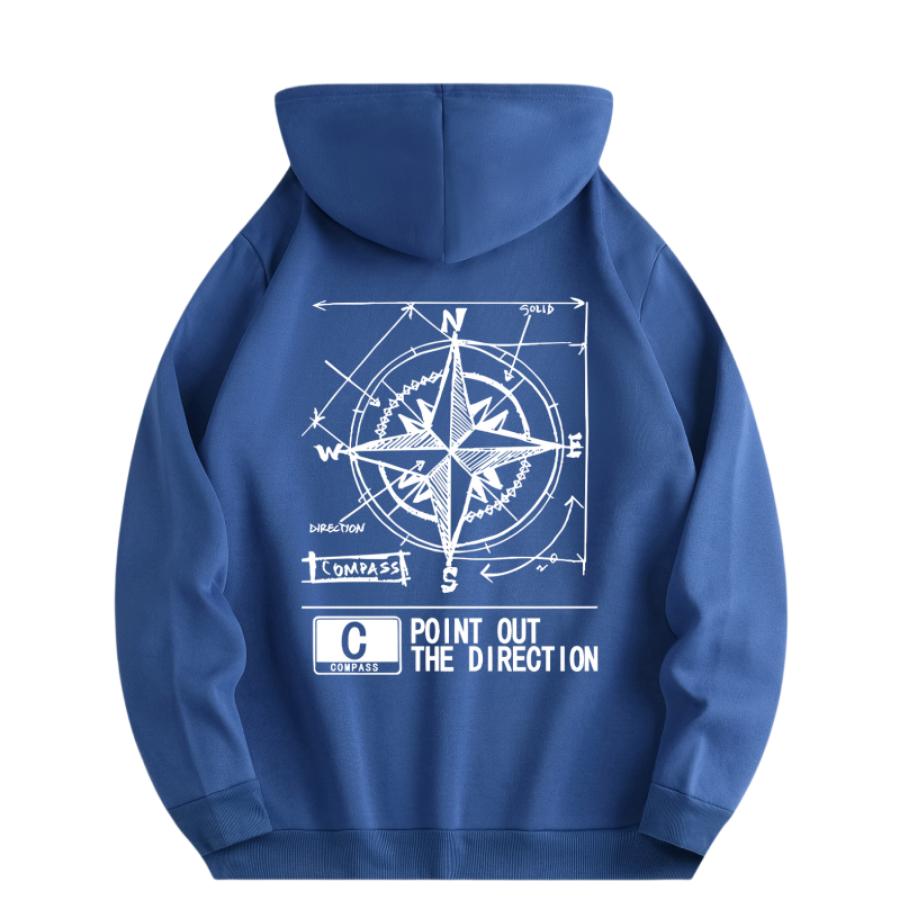 Men's New Fashion Hoodie, Casual Daily Drawstring Hooded Sweatshirt, Geometric Printing, Front Kangaroo Pocket, Men's Jacket