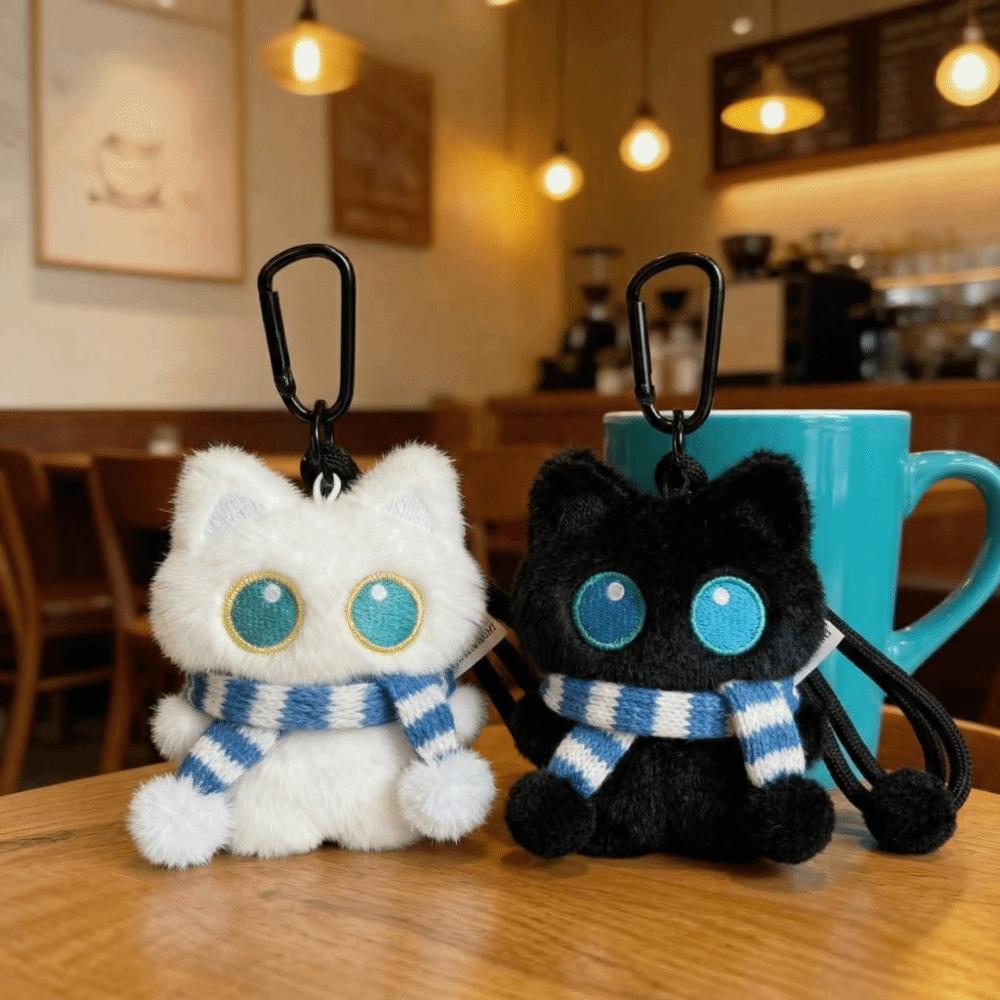 Cute Plush Cat Keychain Good Luck Bag Hanging Charms Cat Fish Pendant Bag Key Decor