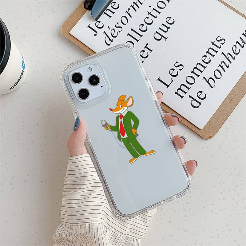 Чехол для телефона Geronimo Stiton Cartoon для iPhone 11 12 Mini 13 14 Pro XS Max X 8 7 6s Plus 5 SE XR Прозрачный чехол