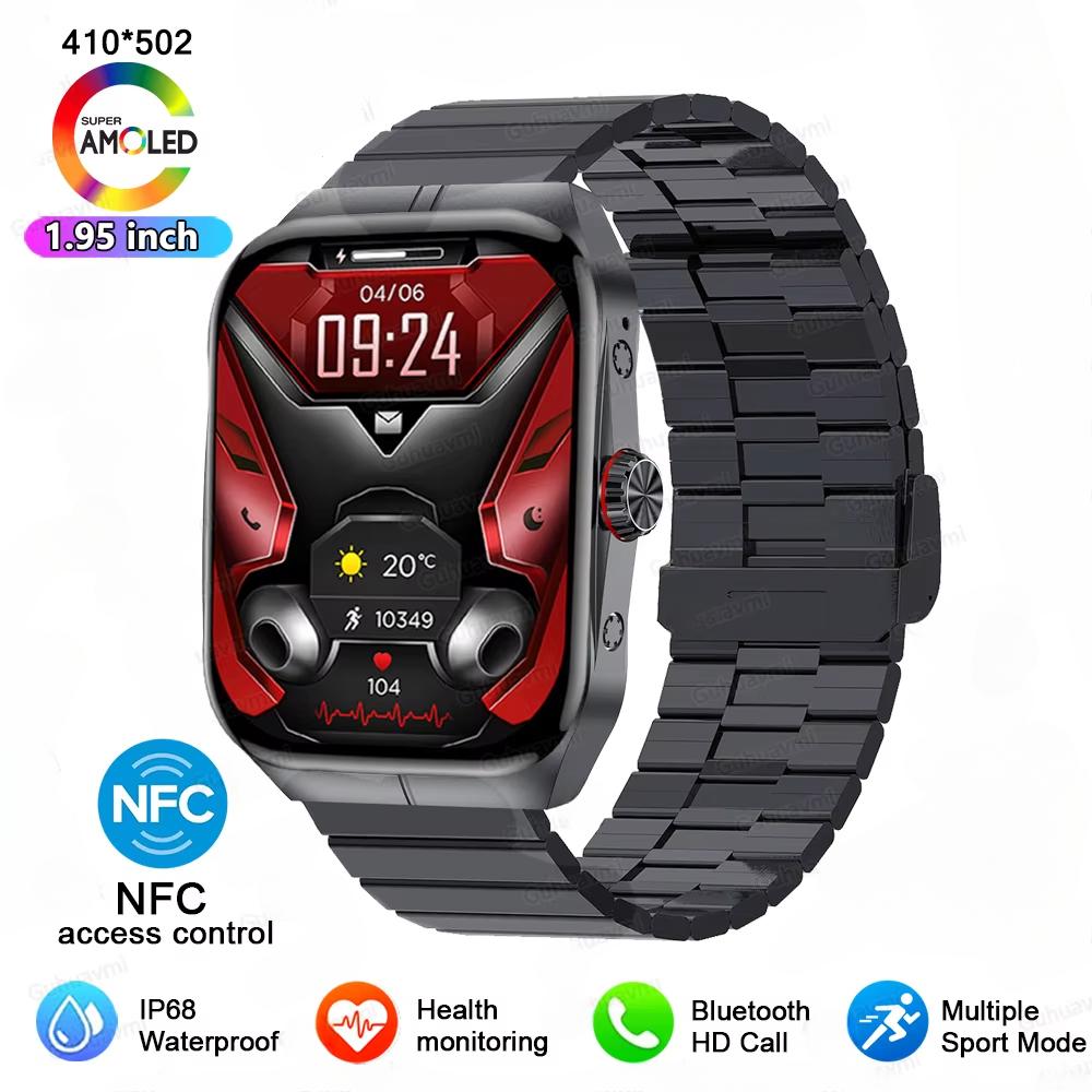 2025 Новые умные часы с NFC AMOLED-экран Всегда показывает время Bluetooth-звонок Серия 9 Часы Пользовательский циферблат Мужские Спортивные Здоровье Женские Смарт-часы