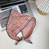 Triangle Scarf Scarf Women's New Small Fresh Literary Plaid Silk Scarf Neck Protection Small Scarf Sun Protection Headscarf Headband