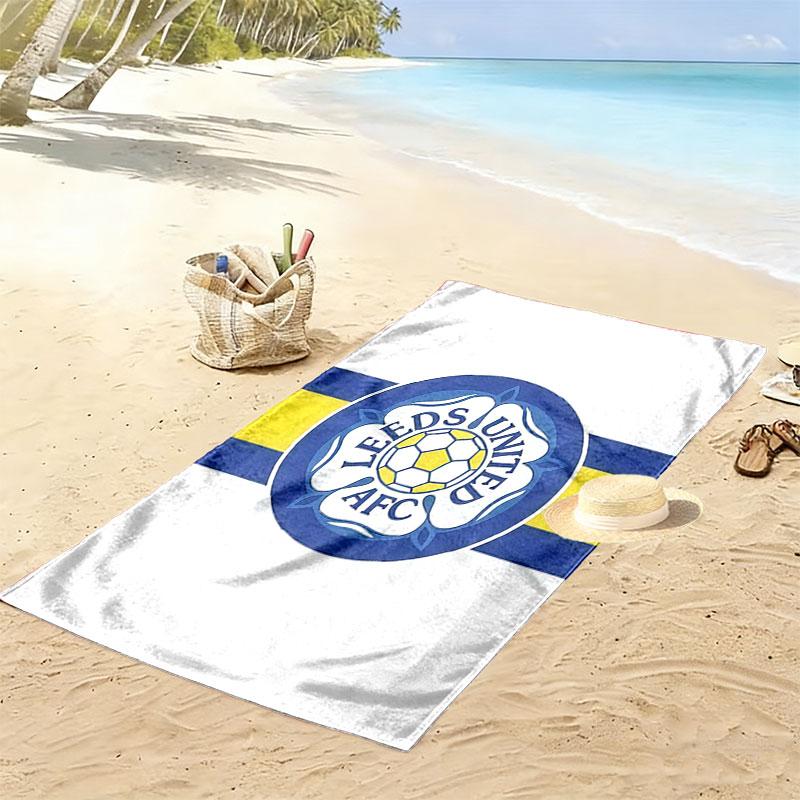 Пляжное полотенце с логотипом LUFC, большое, мягкое, быстросохнущее, для пляжа, кемпинга, плавания