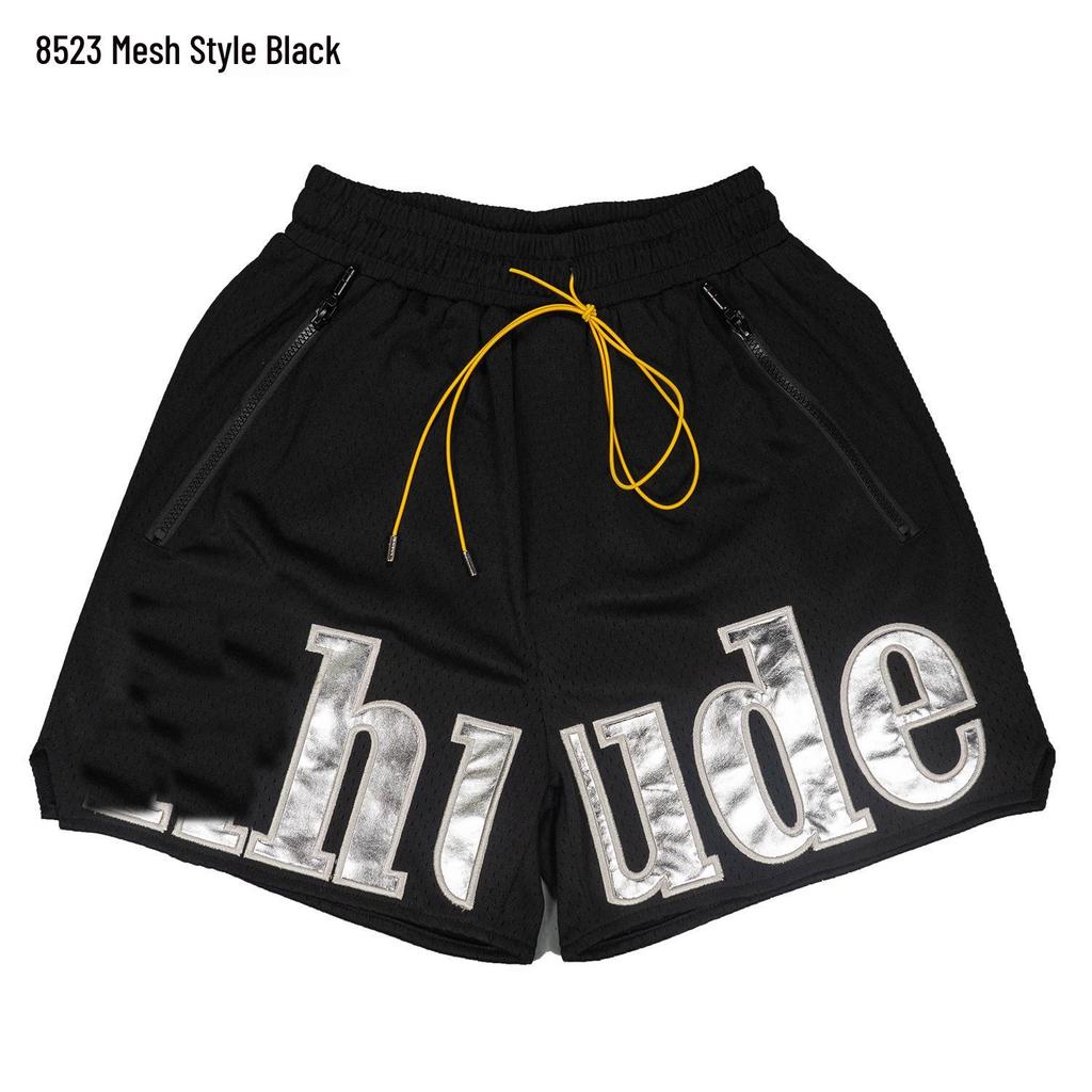 В наличии RHUDE Повседневные пляжные шорты свободного кроя с буквенным принтом и цветовыми блоками