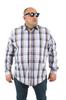Men's Plus Size Plus Size Shirt Plus Size Men's Small Checkered Shirt Navy Blue