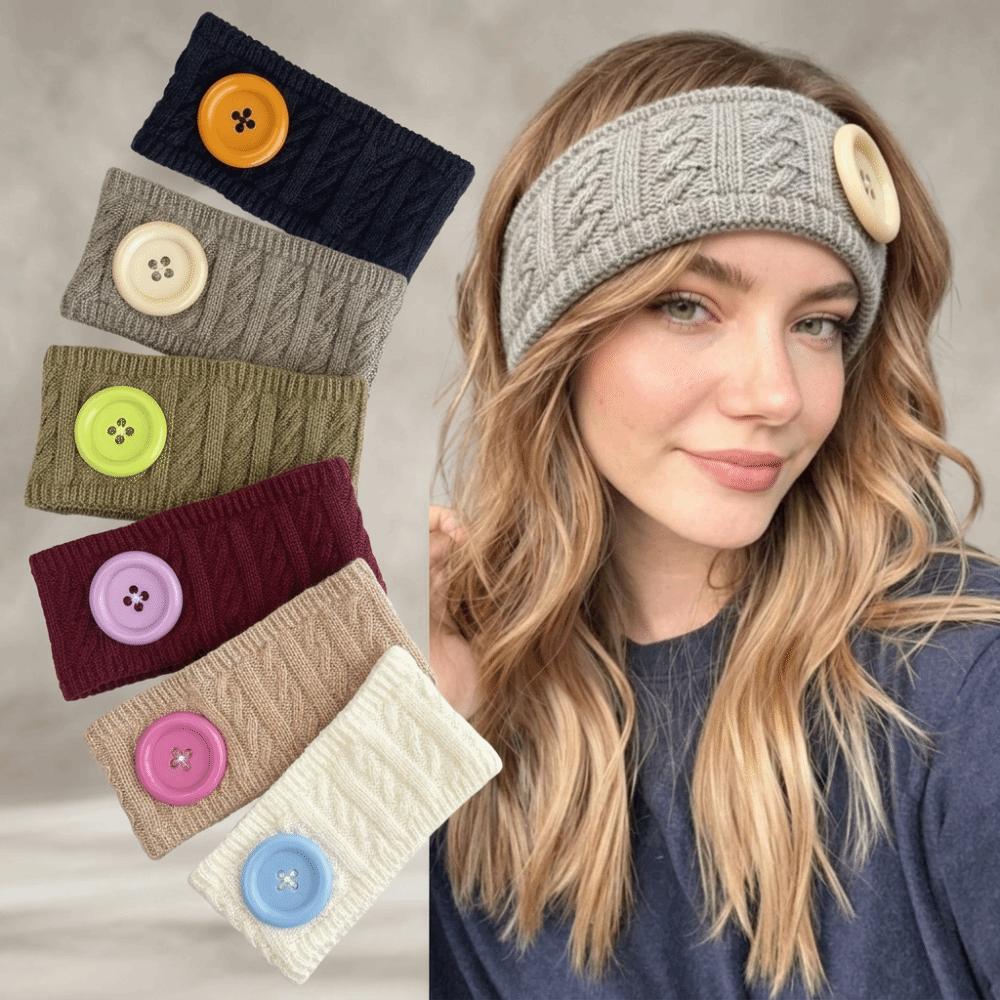 Knitted Fabric Warm Hair Band Wide Band Hair Wrap Durable Knit Headband Cold Weather Styling
