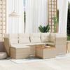 VidaXL Garden Lounge Set with Cushions 7 Pcs Beige Braided Resin 3223748