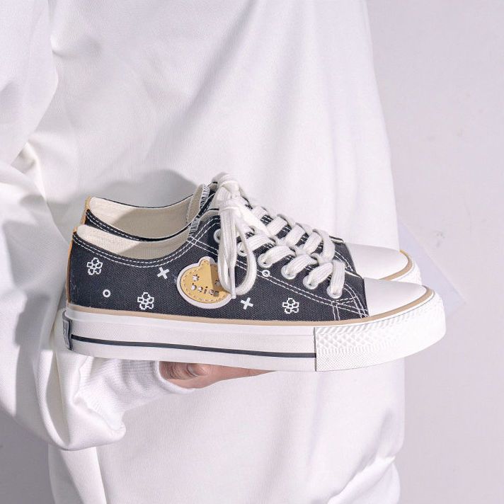 Женская обувь Kawaii Low Ladies Shoes Canvas Ladies Shoes Canvas Ladies Boots Cute Autumn Light Style Price Fashion 2024 Cheap High Quality Shoes