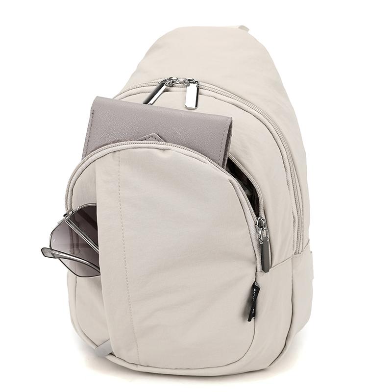 Women's Large Capacity Backpack Nylon Schoolbag Multi-Function Chest Bag