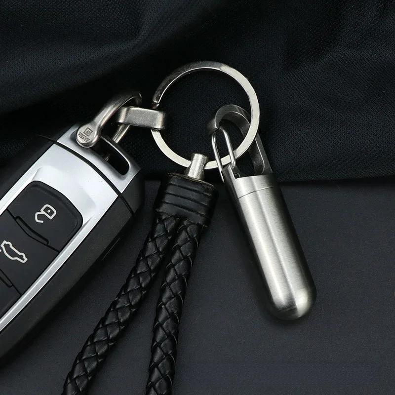 Портативная мини-герметичная капсула из нержавеющей стали, водонепроницаемая коробка для таблеток, подвеска для первой помощи для кемпинга, путешествия, открытый портативный чехол для таблеток