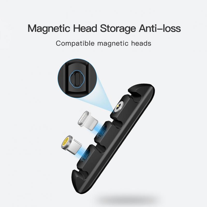 Органайзер для USB-кабелей Держатель для USB-кабелей Магнитный Совместимый с различными головками Настольные зажимы Универсальный магнитный кабель для нескольких проводов