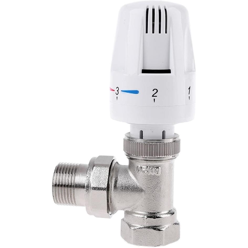 Automatic Thermostat Temperature Control Valve Thermostatic Radiator Valve Angle Floor Heating Special Valve Copper DN15 DN20 1Pcs(Size:DN20)