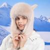 Winter Thickened Cold and Warm Hat Women's Plush Windproof Ear Protection Outdoor Riding Big Head Circumference Pullover Hat