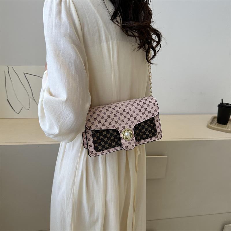 Простая повседневная модная маленькая сумка женская 2024 новый тренд ретро сумка через плечо повседневная цепочка через плечо маленькая квадратная сумка