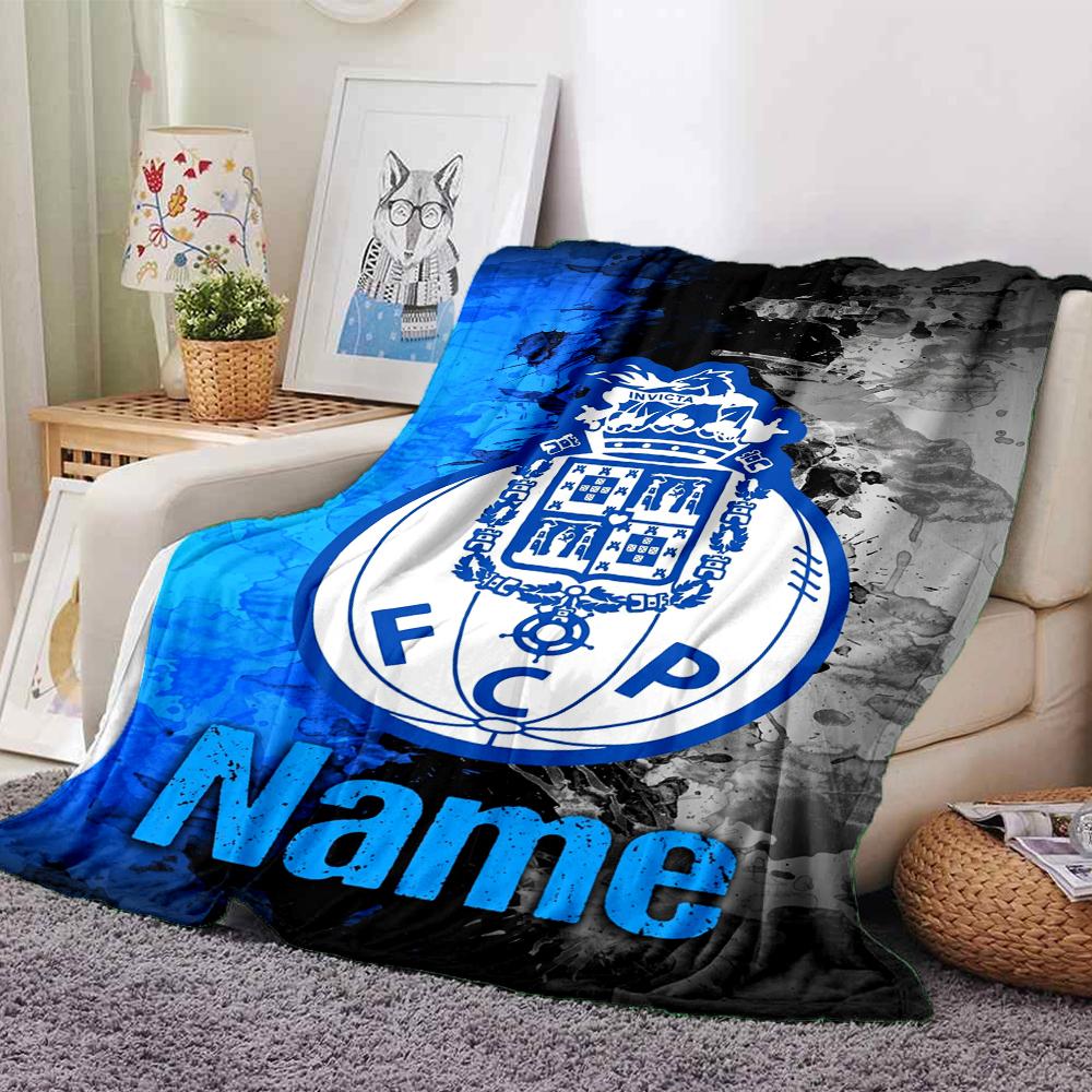 Custom Name Fc Porto Theme Printed Blanket Perfect For Couch Bed Travel Outdoor Use Machine Washable Cozy Durable