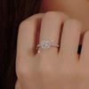 Elegant Adjustable Heart-Shaped Zircon Women's Ring - Fashionable Open Design