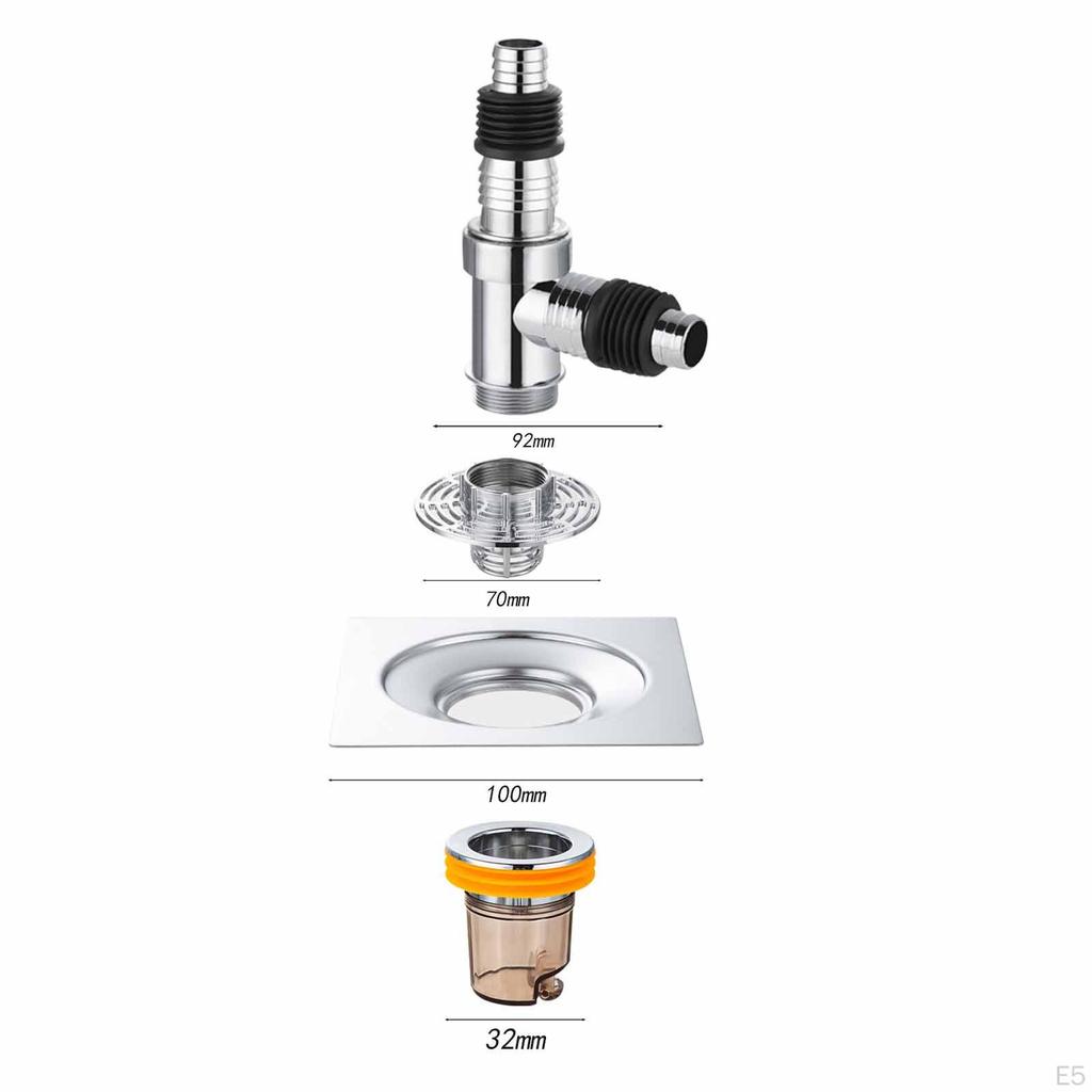 Floor Drain Cover with Pipe Connector Strainer Washroom Accessories for Bathroom Pool