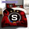 Sparta Prague football logo Pattern Bedding Home Decoration Birthday Gift (1 * duvet cover + 2 * pillowcase, without core)