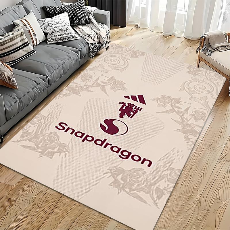 Спортивный ковер, Манчестер Юнайтед, Роза Snapdragon, Минималистичный цветочный плакат, Декор для фан-зоны, Нескользящий коврик