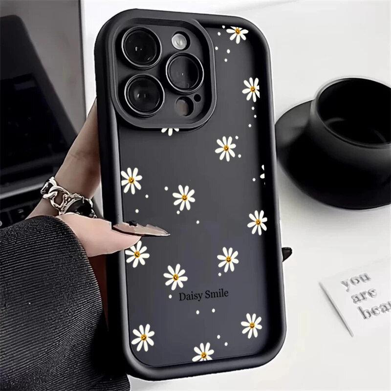 Ретро ромашки Силиконовый чехол для телефона Для iphone17 16pro 15pro 14 13 12 11 12pro 13pro max 14plus Защитный чехол от падения