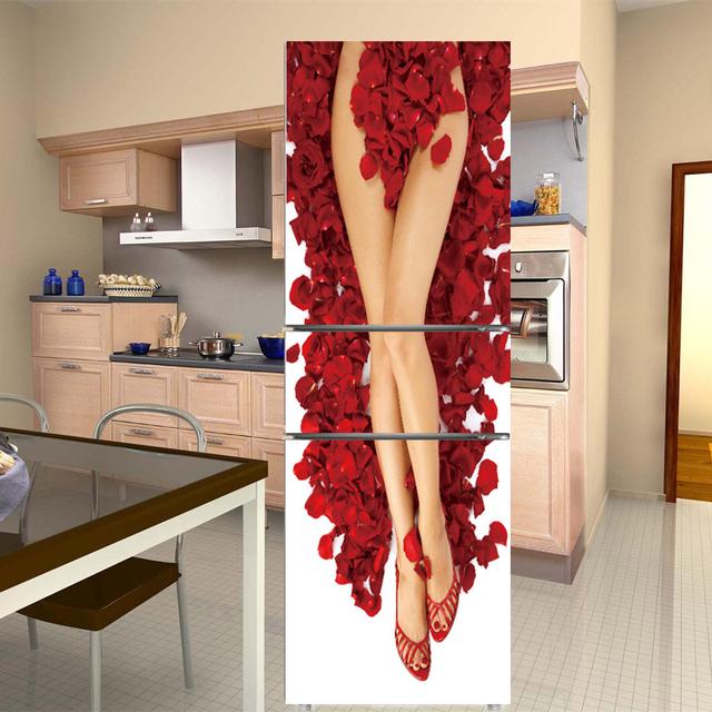 Белый цветок, украшения на дверь холодильника, элегантные цветы, наклейка на холодильник, самоклеящиеся наклейки на стену, виниловые обои, фреска, искусство