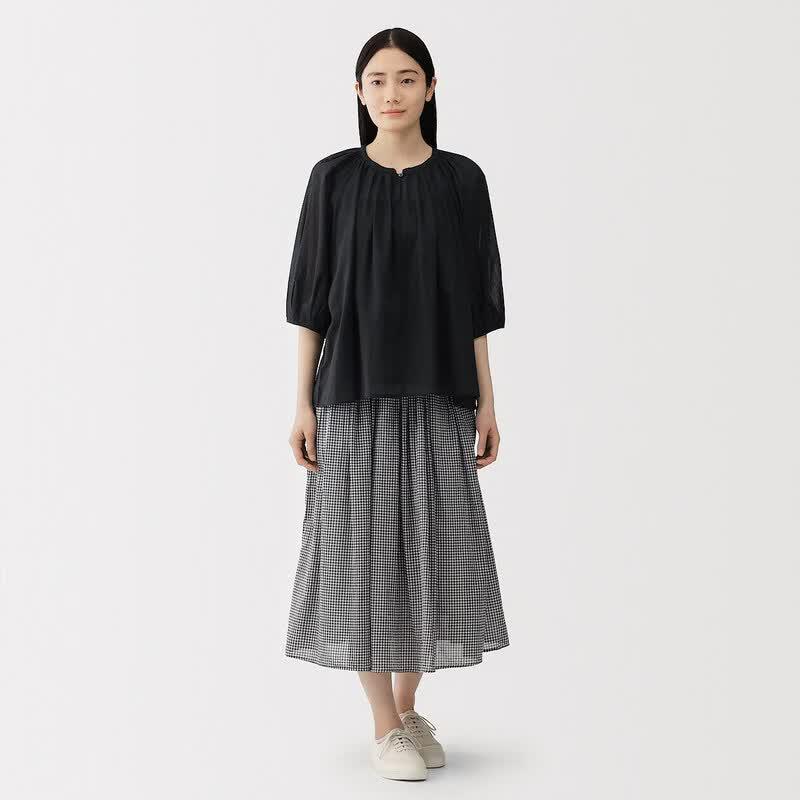 MUJI Блузка с коротким рукавом «Сильный твист»