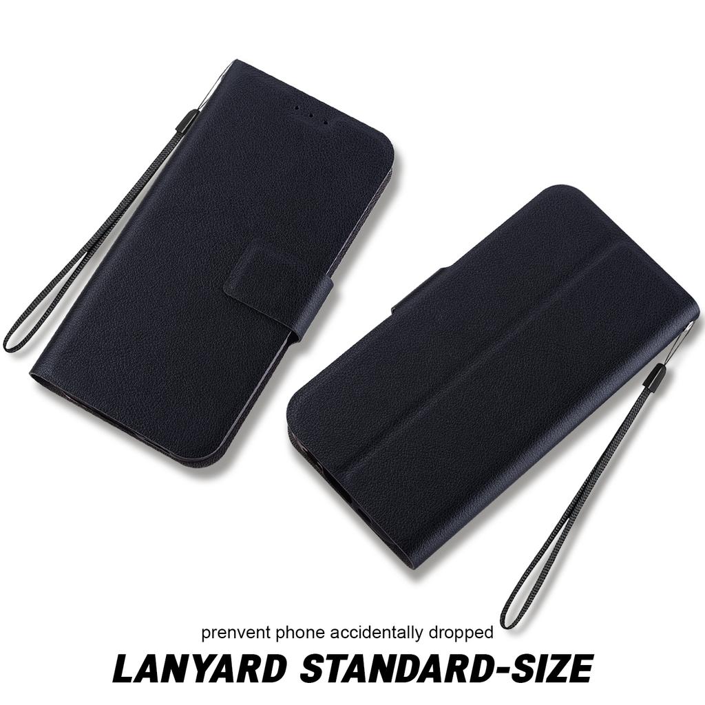 Чехол для iPhone 16 Ультратонкий из ПУ кожи + ТПУ Чехол для телефона со слотом для карт - Черный