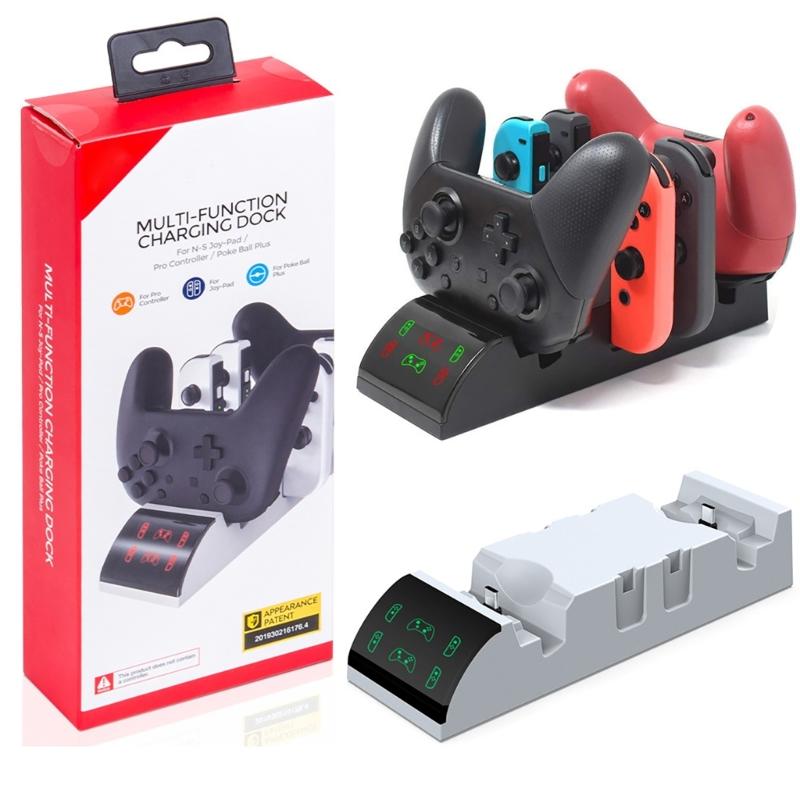 Multifunction Charging Station Dock Base for Controllers with LED Indication Light Space Saving Designing