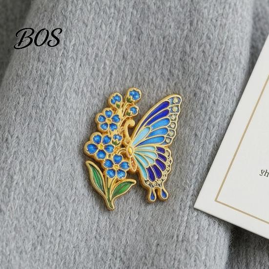 Alloy Butterfly Pin Enamel Flower Brooch Pin, Floral Badge for Women, Inscet Shaped Coats Sweaters Scarves