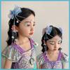 Cute Tassel Forehead Chain Mermaid Pearl Bow Accessories Fashion Hair Clip  for Children