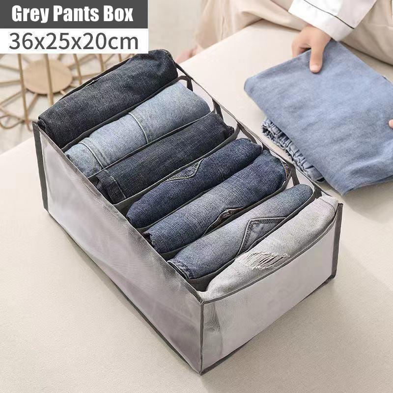 6/7/11 Сетки Джинсы Хранение Ящик Шкаф Гардеробная Одежда Отделение Коробки Ящик Джинсы Носки Разделитель Органайзер Хранение Брюк