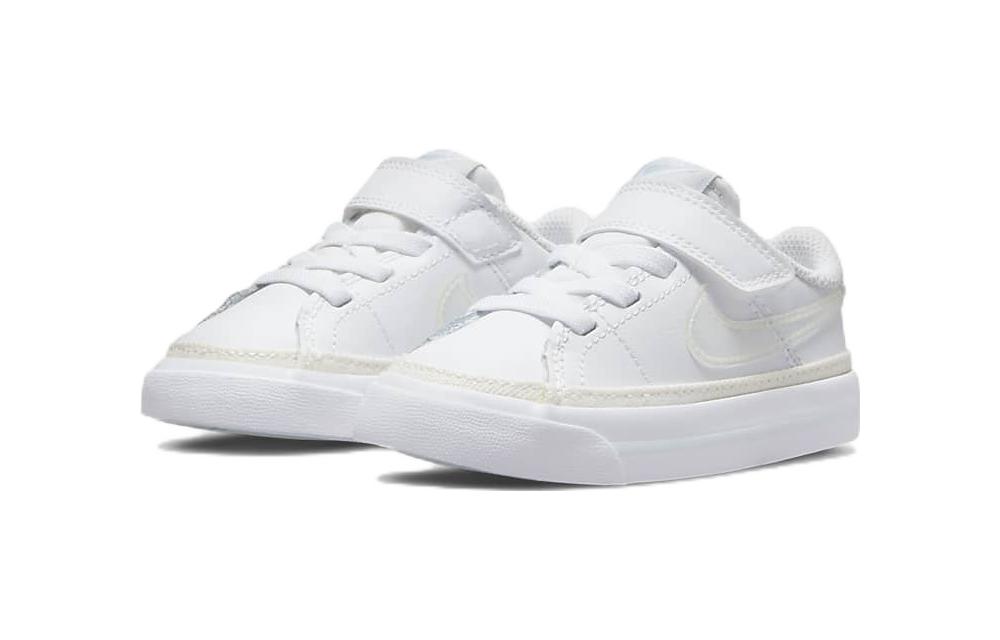 Nike Court Legacy TD Кожаные Нескользящие Амортизация Низкие Кеды для Скейтбординга Белые Для Младенцев и Малышей DA5382-114