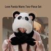 Women's Winter Panda Plush Hood With Faux Fur Ear Protection and Scarf