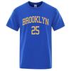 Brooklyn 25 City Yellow Letter Luxury T Shirts Men Casual Breathable Tshirts Shirts Oversized Cotton Short Sleeve