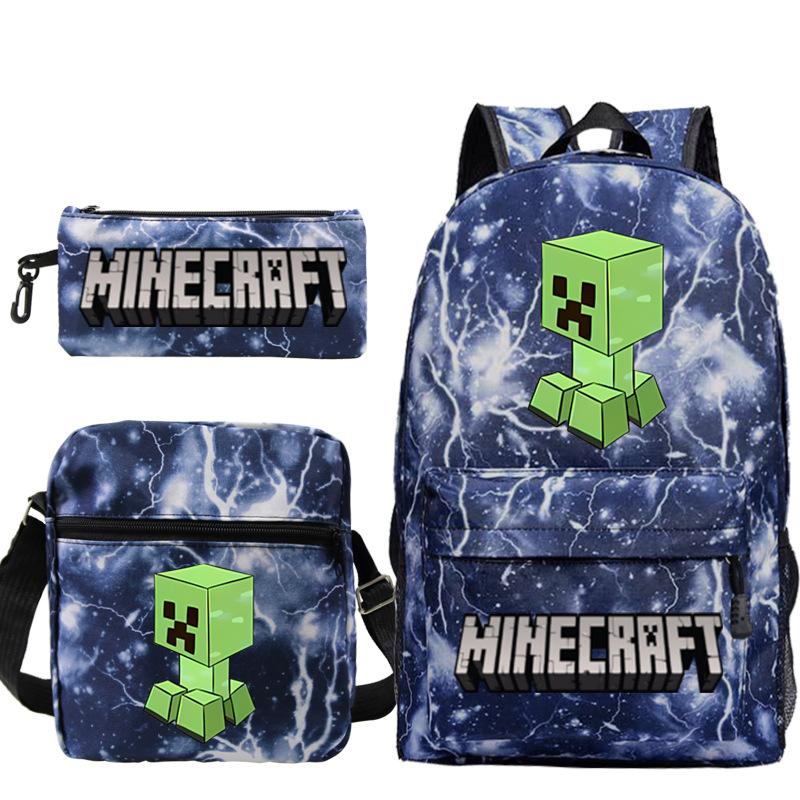 Школьная сумка для детей с принтом Minecraft, сумка через плечо, пенал для канцелярии, набор рюкзаков для студентов