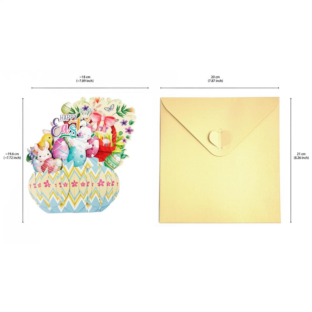 Всплывающие пасхальные открытки 3D Весенний праздник Благодарственная открытка Пасхальные яйца Кролик Поздравительная открытка с конвертом для детей Взрослых Дочери