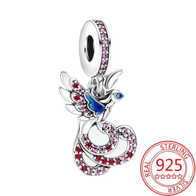 Новый брелок-ключ в виде божьей коровки и сердца, подходит для оригинального модного браслета из стерлингового серебра S925, брелок-подвеска для девочки, подарок