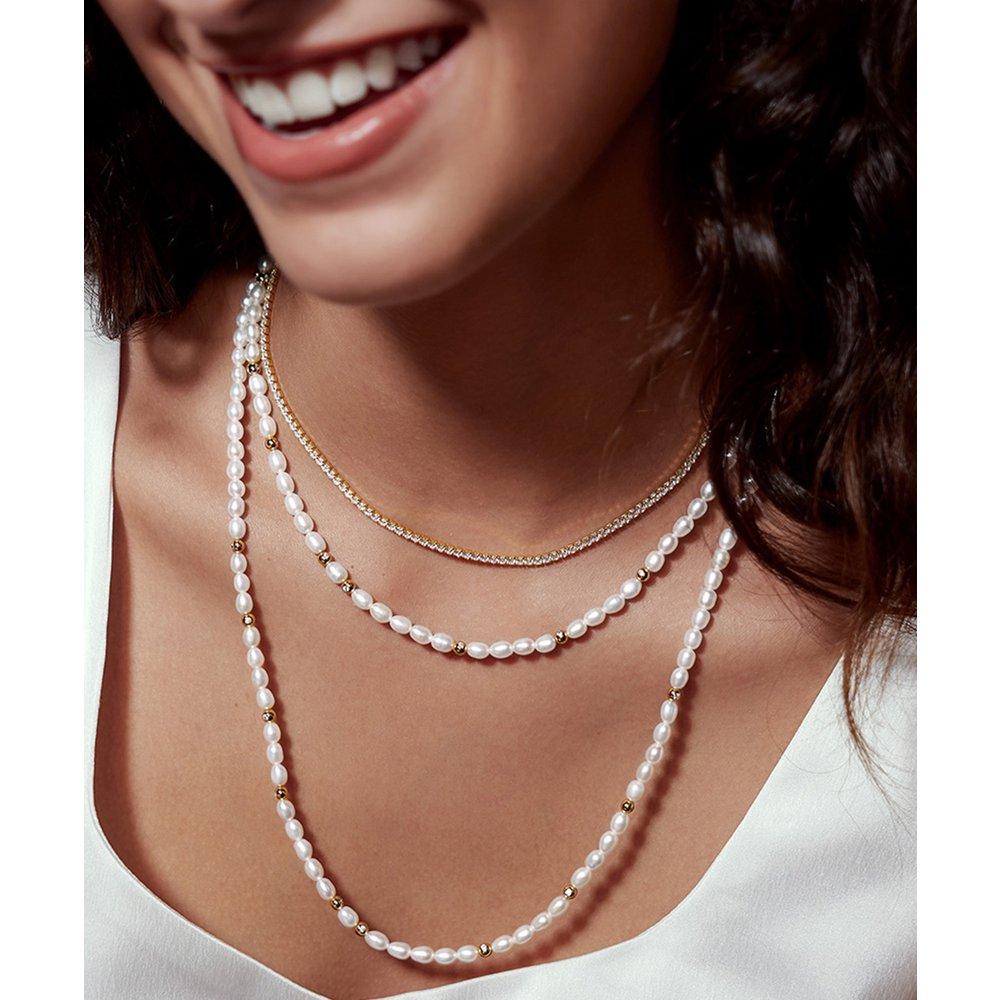 Pave 925 Silver Necklace N058-05G