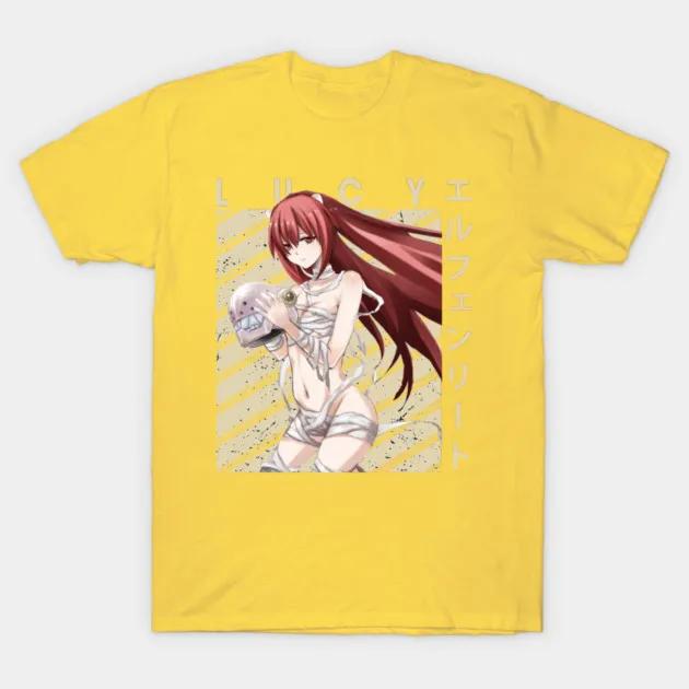 Elfen Lied Одежда с принтом Персонажа Одежда на весь год Оверсайз Новая модель Футболка Одежда с принтом Y2k Короткий рукав Классическая футболка
