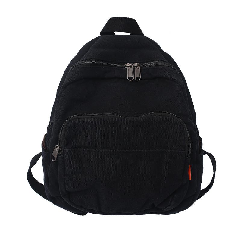 Ins Style Schoolbag Female Simple Japanese and Korean Version Student Retro Washed Canvas Casual Backpack Mori Backpack Female