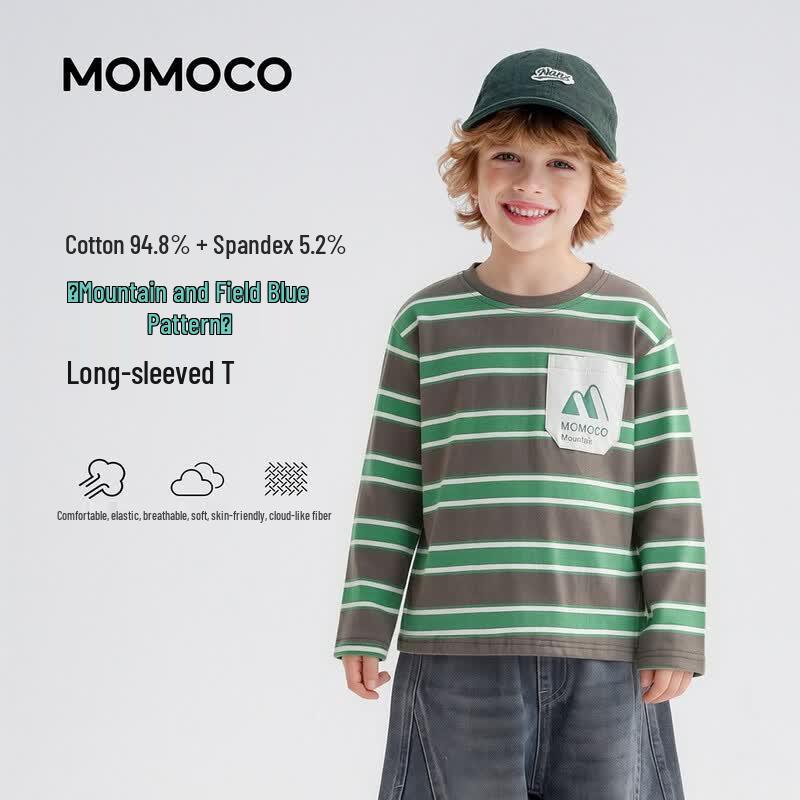 Повседневная детская футболка с длинным рукавом MOMOCO