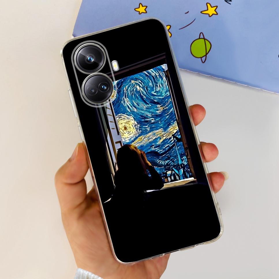 For Realme 10 Pro+ 6.7" RMX3687 Case Cute Cartoon Astronaut Cat Soft Silicon TPU Cover For Realme 10 Pro Plus Bumper Phone Case