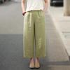 Женские летние однотонные тонкие широкие брюки Haren Literary Loose Leisure Straight Nine-minute