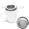 304 Stainless Steel Tea Drain with Lid Tea Strainer Collapsible Double Handle Tea Strainer with Lid Tea Brewer