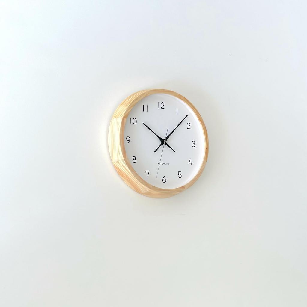 KATOMOKU muku clock 13 Hinoki Wall Continuous Second 30cm km-104HI Clock, Hand, (Radio-controlled)
